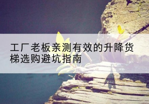 宜春升降货梯怎么选-工厂老板亲测有效的升降货梯选购避坑指南